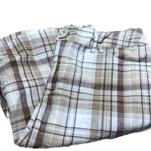 St Johns Bay Bermuda Shorts Sz 8. Brown plaid (S-7)‎